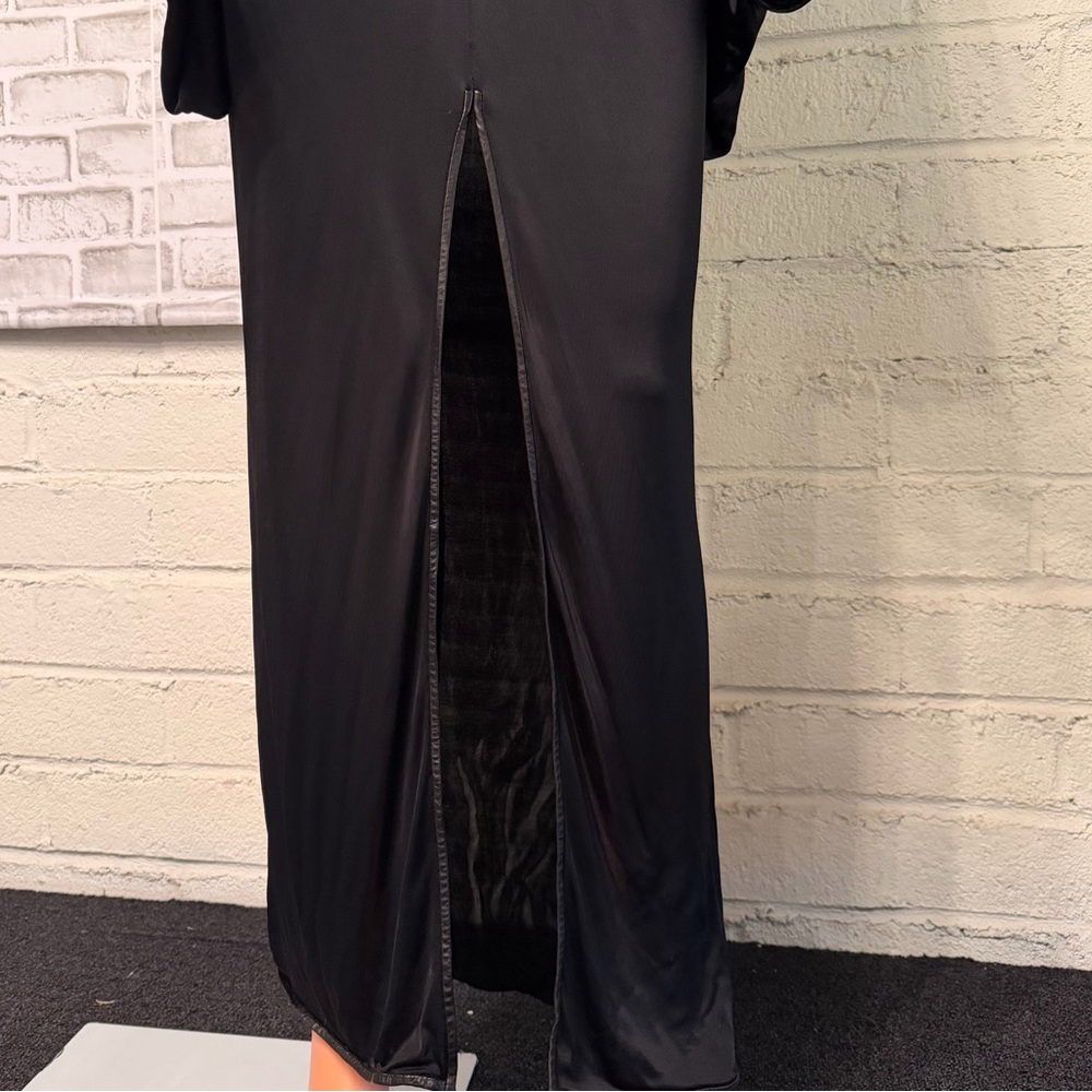 Givenchy SS14 Viscose Drapey Dress Black size FR 34 Leather trim Front Slit - Picture 5 of 14